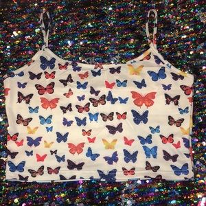 A multi color crop top from Shein.